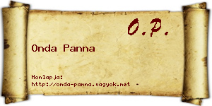 Onda Panna névjegykártya